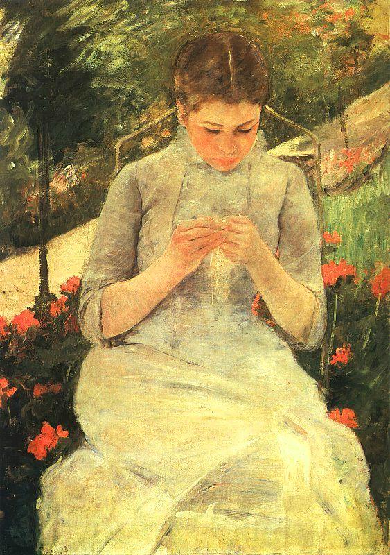 Mary Cassatt Girl Sewing